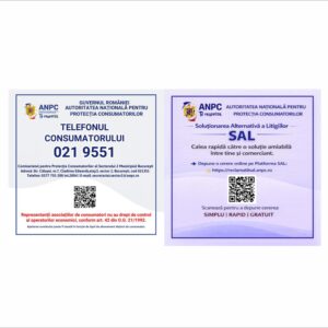 Set plăcuțe ANPC București Sector 2 cu Telefonul Consumatorului și SAL
