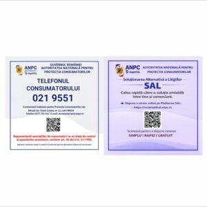 Plăcuță ANPC Județul Iași cu Telefonul Consumatorului și SAL