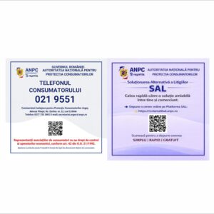 Plăcuțe ANPC Argeș cu Telefonul Consumatorului și SAL