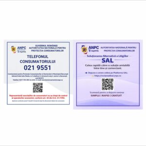 Set plăcuțe ANPC București Sector 6 cu Telefonul Consumatorului și SAL