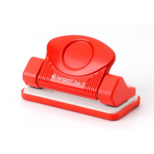 Perforator metalic roșu Kangaro Perfo-10 cu capacitate de 10 coli și container confeti