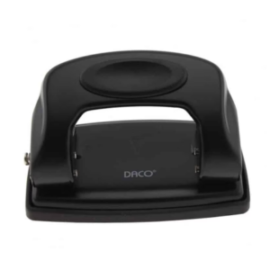 Perforator negru Daco pentru 10 coli cu tavă pentru deseuri și mecanism de blocare