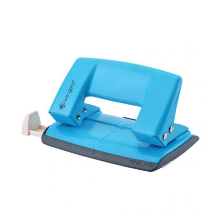 Perforator 10 Coli Kangaro AION-10G/S, Metalic, Albastru Turqoise 1/Blister PVC Perforator metalic turcoaz Kangaro AION-10G/S cu capacitate 10 coli și container pentru hârtie