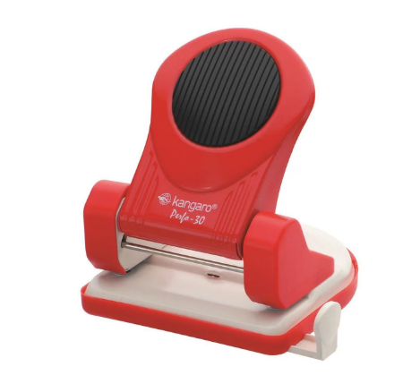 Perforator metalic rosu Kangaro Perfo-30 cu capacitate 30 coli