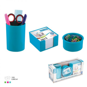 Set birou albastru pentru organizare și accesorii de birou