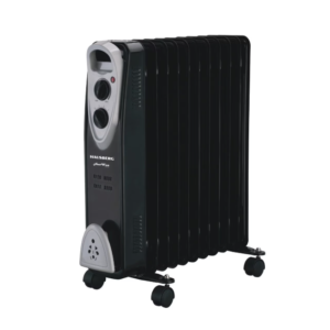Calorifer electric Hausberg HB-8913NG, 2500 W, 13 elementi, 3 trepte de putere, Termostat reglabil, Protectie supra-incalzire, Protectie anti-rasturnare, Indicator luminos, Negru