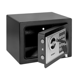Seif electronic Rebel RB-7000, 2 chei de urgenta, otel, 23 x 17 x 17 cm, Negru