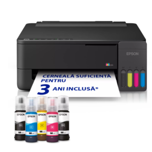 Multifunctional inkjet Epson EcoTank L1350 CISS A4 Color Wi-Fi, AirPrint, Copiator, USB, 33 ppm, LCD, Sistem Rezervor Cerneala Economic, Negru