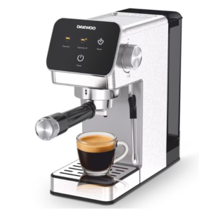 Espressor Manual Daewoo DCME1350, 1350 W, pompa ULKA 20 Bari, rezervor apa 1.2L, Argintiu