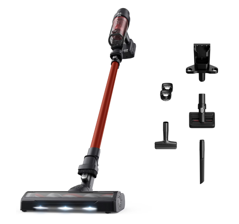 Aspirator vertical fara fir Rowenta X-Pert 7.60 RH6A73WO, 140W, autonomie 45 minute, filtrare 99%, recipient praf 0.44 L, perie cu LED, statie de incarcare cu suport accesorii, rosu & negru Aspirator vertical fara fir Rowenta X-Pert 7.60 RH6A73WO, 140W, autonomie 45 minute, filtrare 99%, recipient praf 0.44 L, perie cu LED, statie de incarcare cu suport accesorii, rosu & negru