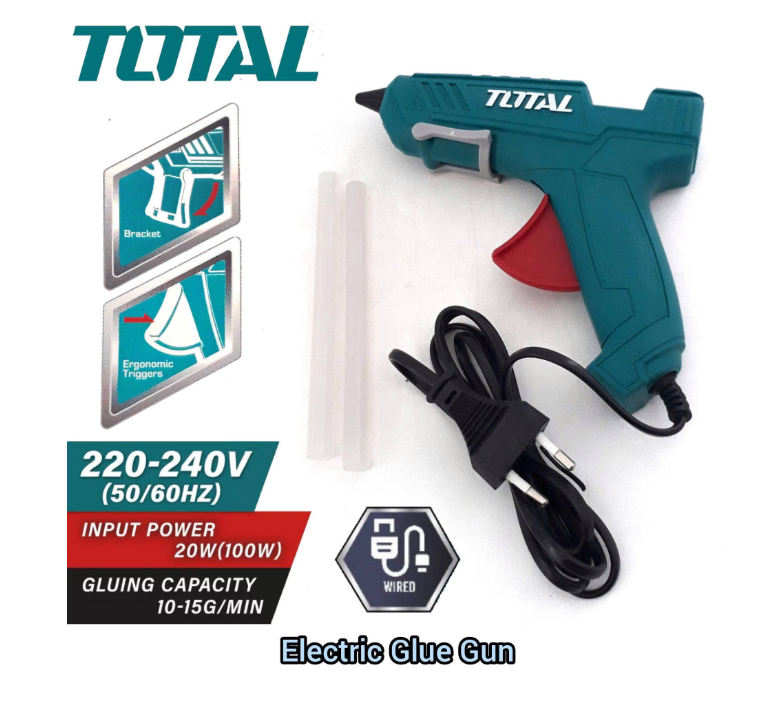 Pistol de lipit cu batoane din plastic Total TT101116, 100W, diametru baton 11.2mm