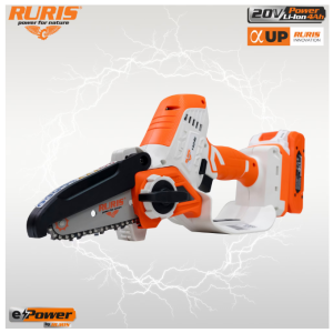 Mini fierastrau electric (mini drujba) cu maner telescopic pe acumulator Ruris 1424e, 20 V, lungime lama 10 cm, maner telescopic 129 - 170 cm, fara incarcator/acumulator in setul de livrare